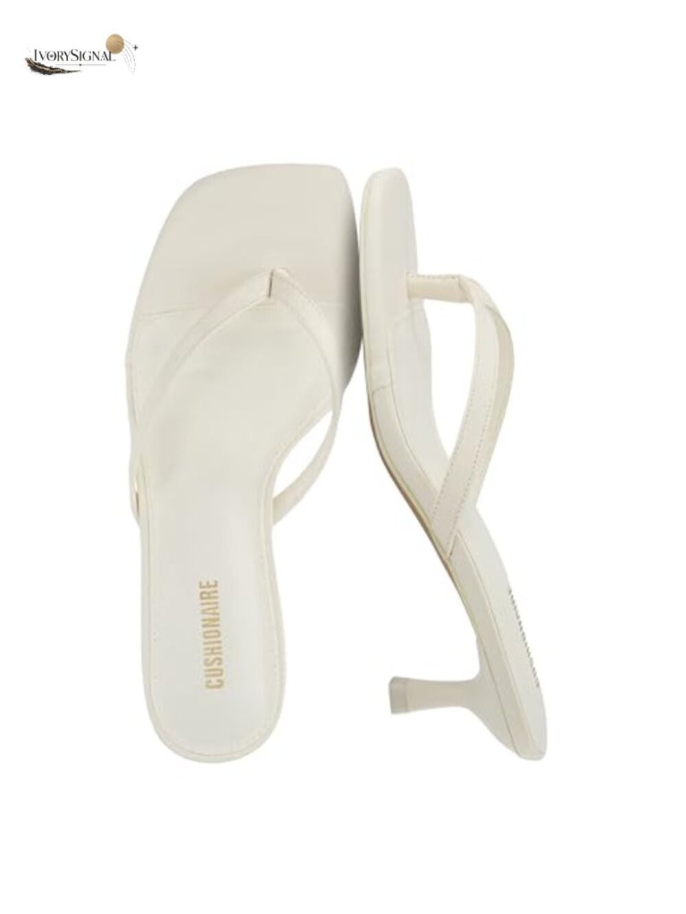 Cushionaire Women's Kitten Heel Slide Sandals with Memory Foam